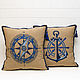 Marine style: pillows anchor and compass, Pillow, St. Petersburg,  Фото №1