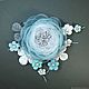 Order Valley Cloud Colors. Brooch with flowers made of fabric and genuine leather. ms. Decorator. Livemaster. . Brooches Фото №3