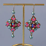 Украшения handmade. Livemaster - original item Classic earrings: in the shape of a diamond 0009. Handmade.
