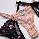 Стринги с регулировкой кружевные. Трусы. Natali Lingerie / Нижнее бельё ручной работы!. Ярмарка Мастеров.  Фото №4