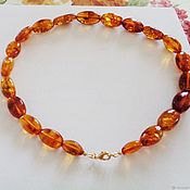 Украшения handmade. Livemaster - original item Necklace made of large amber 20 mm (Kaliningrad) in 14K gold. Handmade.