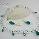 'Emerald drops' the decoration of glass and acrylic drops, Jewelry Sets, Bratsk,  Фото №1