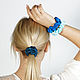 Blue and blue elastic band for hair made of natural silk 3 PCs. Scrunchy. silk100silk (silk100silk). Online shopping on My Livemaster.  Фото №2