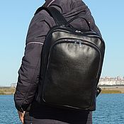 Сумки и аксессуары handmade. Livemaster - original item Backpack leather black male Victor Mod R90-111. Handmade.