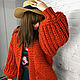 Red cardigan with voluminous sleeves. Cardigans. SHAPAR - knitting clothes. My Livemaster. Фото №6