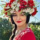 Крупный народный венок с цветами и ягодками,русский белорусский ободок. Ободки. VOLOTOVSKAYA. Интернет-магазин Ярмарка Мастеров.  Фото №2