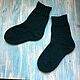 Order Knitted wool socks 42-43 dark green, men's warm double. knitsockswool. Livemaster. . Socks Фото №3