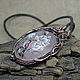 Copper pendant with painting on natural rose quartz Magnolia. Pendant. moyaksessyar. My Livemaster. Фото №4