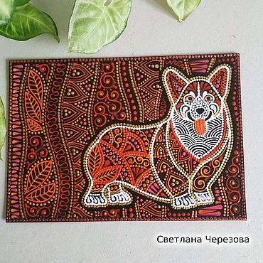 Сумки ручной работы. Ярмарка Мастеров - ручная работа Обложка на паспорт "Корги". Handmade.