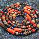 Ashberry beads, long beads, coral, Jasper wood Tibet blue orange. Beads2. Ritasdreams (ritasdreams). My Livemaster. Фото №4