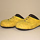 Women's Felted Slippers Yellow Tweed, Slippers, Miass,  Фото №1