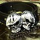 Ремень из кожи для штанов "Gemini Skull". Ремни. Neformal-World (Alexander Rusanov). Ярмарка Мастеров.  Фото №4
