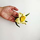 Brooch made of wool 'Flower daffodil'. Brooches. Batik Silk Elcheva Sofia. Online shopping on My Livemaster.  Фото №2