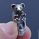 Серебряное кольцо Коала - Сумчатый Медведь , Серебро 925. Кольца. Hover Handmade Jewelry. Интернет-магазин Ярмарка Мастеров.  Фото №2