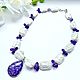 Necklace, bracelet and earrings made of baroque pearls with charoite and amethysts. Necklace. Magical Beauty Gems. My Livemaster. Фото №5