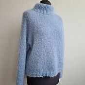 Одежда handmade. Livemaster - original item Blue mohair sweater. Handmade.