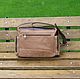 Men's leather messenger bag SAFARI sand-cognac color. Crossbody bag. Tais-bags. Online shopping on My Livemaster.  Фото №2