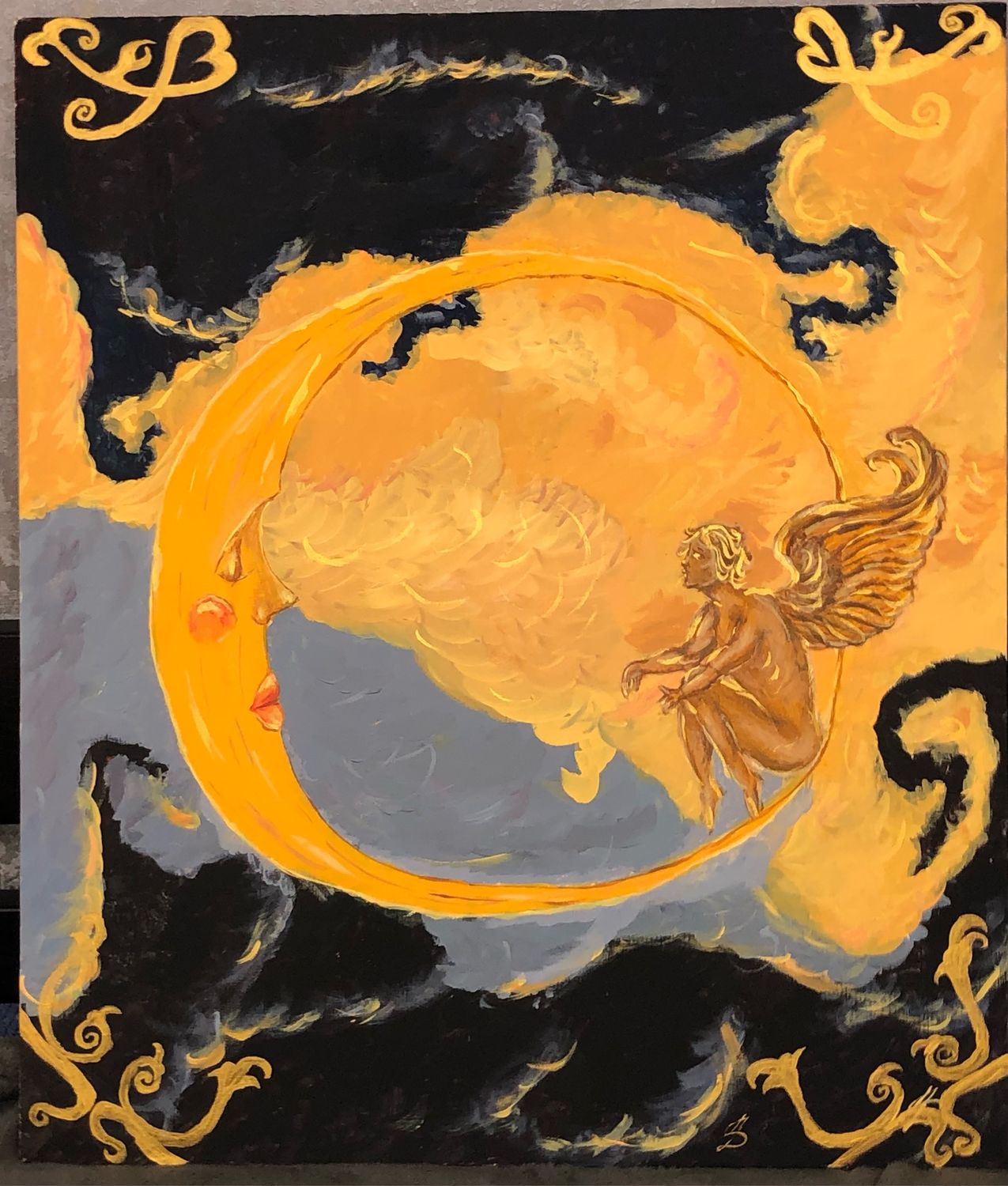 Dps moon. Луна в картинах произведений искусства. Медная Луна. Медный ангел.