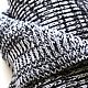 Шарф вязаный unisex "Меланж" черно-белый. Шарфы. Вязаный текстиль (knitted textiles). Ярмарка Мастеров.  Фото №10