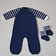 Order Knitted blue romper with whale. 4 children-baby. Livemaster. . Overall for children Фото №3