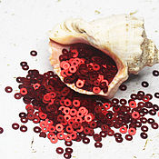 Материалы для творчества ручной работы. Ярмарка Мастеров - ручная работа Sequins 3 mm No. №19 Red semi-matt 2 g. Handmade.