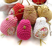 Сувениры и подарки handmade. Livemaster - original item Set of 6 Easter birds 5,5cm knitted. Handmade.