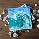 Picture Wave! sea, acrylic, 15*15 cm. Pictures. Arthelenkey (earthelenkey). Online shopping on My Livemaster.  Фото №2