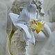 Орхидеи белые 'Фаленопсис цветы из шелка брошь заколка. Цветы. Евгения 'HAT TIME' шляпы и цветы. Ярмарка Мастеров.  Фото №5