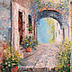 Oil painting on canvas Italian Courtyard, Pictures, Alicante,  Фото №1
