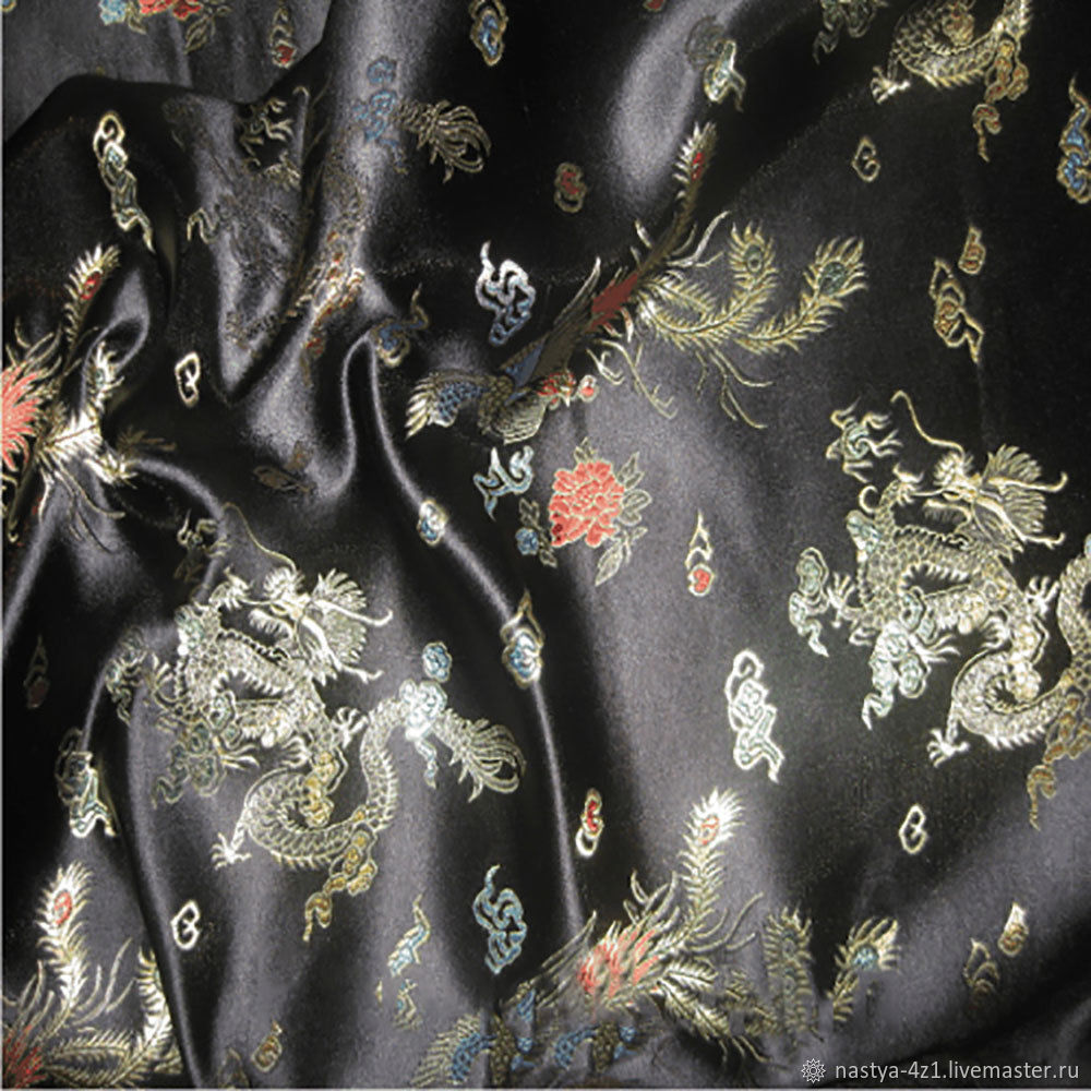 Ткань Шёлк атласная парча Китайский дракон в интернет-магазине Ярмарка ...