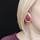 Винтаж: MADE IN USA Клипсы в эмали фуксия. Серьги винтажные. ХХ Век Ольга. Интернет-магазин Ярмарка Мастеров.  Фото №2