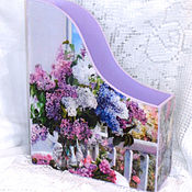 Канцелярские товары handmade. Livemaster - original item Lilac magazine in the garden. Handmade.