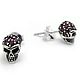 Серьги серебряные Bright Small Skulls JE40-07. Серьги-пусеты. Blacksilver. Интернет-магазин Ярмарка Мастеров.  Фото №2