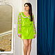 Vyshyvanka Dress Mini, Velvet Warm Dress Bright Green. Dresses. 'Viva'. Online shopping on My Livemaster.  Фото №2