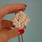 Украшения handmade. Livemaster - original item Diamond pendant with floral bas-relief. Handmade.