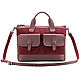 Женская кожаная сумка "Эльза" (вишнёвая). Classic Bag. Russian leather Guild. Ярмарка Мастеров.  Фото №6