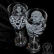 Посуда handmade. Livemaster - original item Geralt and Yennefer. Beer glasses.. Handmade.
