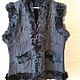 Women's vest made of sheepskin and tuscany 54 black, Vests, Moscow,  Фото №1
