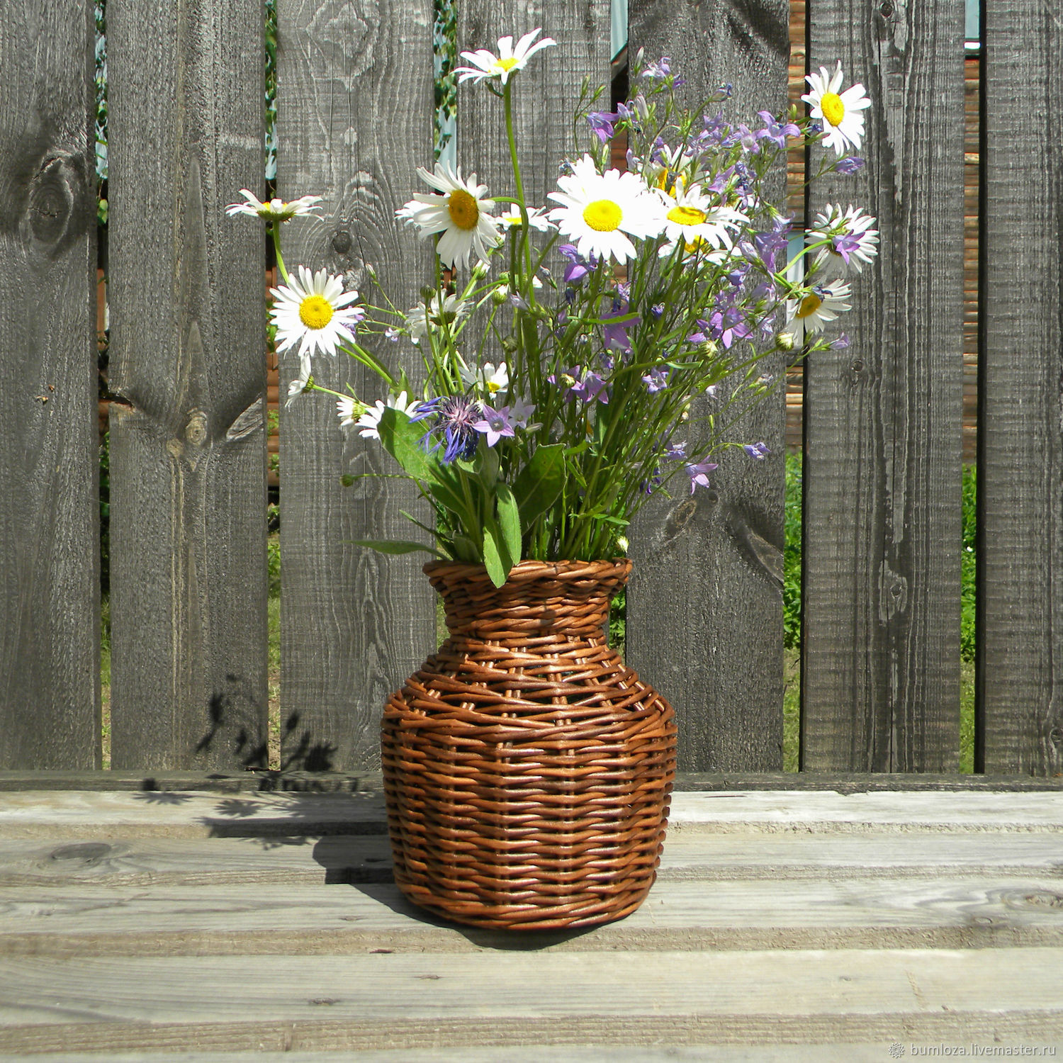 Плетёная ваза "Лето" для цветов и сухоцветов, Вазы, Ногинск,  Фото №1