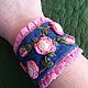 Order Handmade textile bracelet 'Blooming rosehip'. Straw creations. Livemaster. . Textile bracelet Фото №3