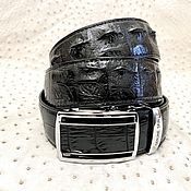Аксессуары handmade. Livemaster - original item Men`s belt, made of a raised part of genuine crocodile leather.. Handmade.