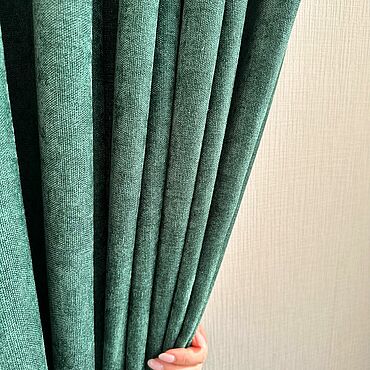 Для дома и интерьера ручной работы. Ярмарка Мастеров - ручная работа Шторы Изумрудный Шинил. Handmade.