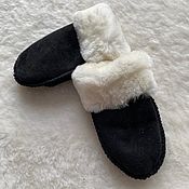 Одежда детская handmade. Livemaster - original item Sheepskin mittens for children black up to 14 cm volume. Handmade.