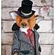 Джон лис в технике тедди. Тедди Зверята. Татьяна Корчикова teddy & dolls. Интернет-магазин Ярмарка Мастеров.  Фото №2
