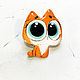 Brooch ' Cute red cat with big eyes, kitten'. Brooches. greenfox-23. My Livemaster. Фото №4