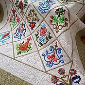 Лоскутное одеяло Покрывало в стиле пэчворк Деревенский интерьер
