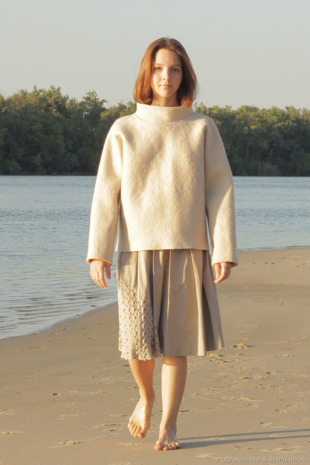 Sweater made of sand-colored merino wool, Sweaters, Rostov-on-Don,  Фото №1