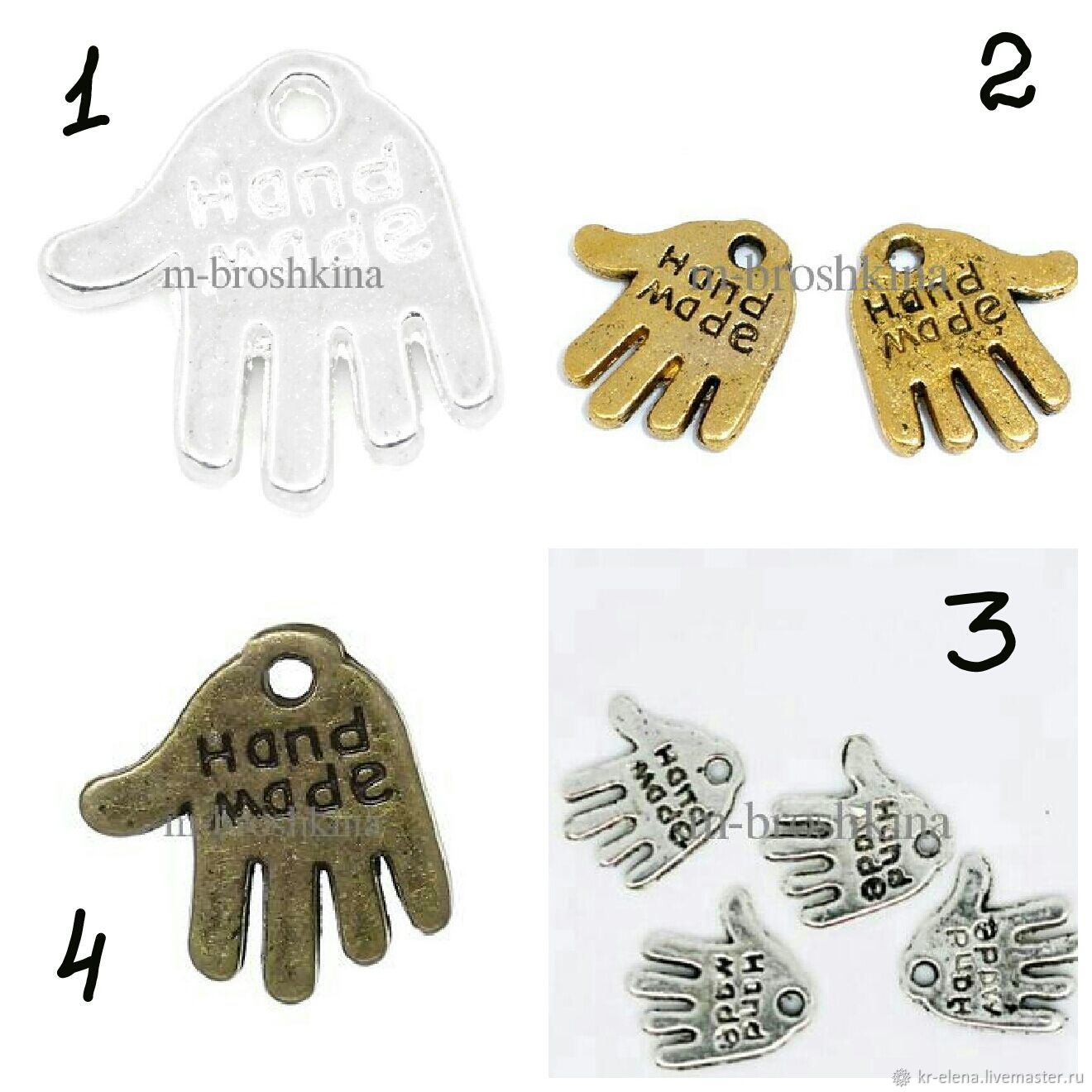 Подвески металлические Рука, Ладонь, Hand Made, 13х12 мм купить в ...
