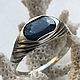 Women's ring with pure VS Blue Sapphire, 925 silver, Rings, Moscow,  Фото №1
