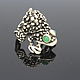 Кольцо Лягушка с хризолитами из серебра 925 пробы IV0112. Кольца. Sunny Silver. Ярмарка Мастеров.  Фото №5